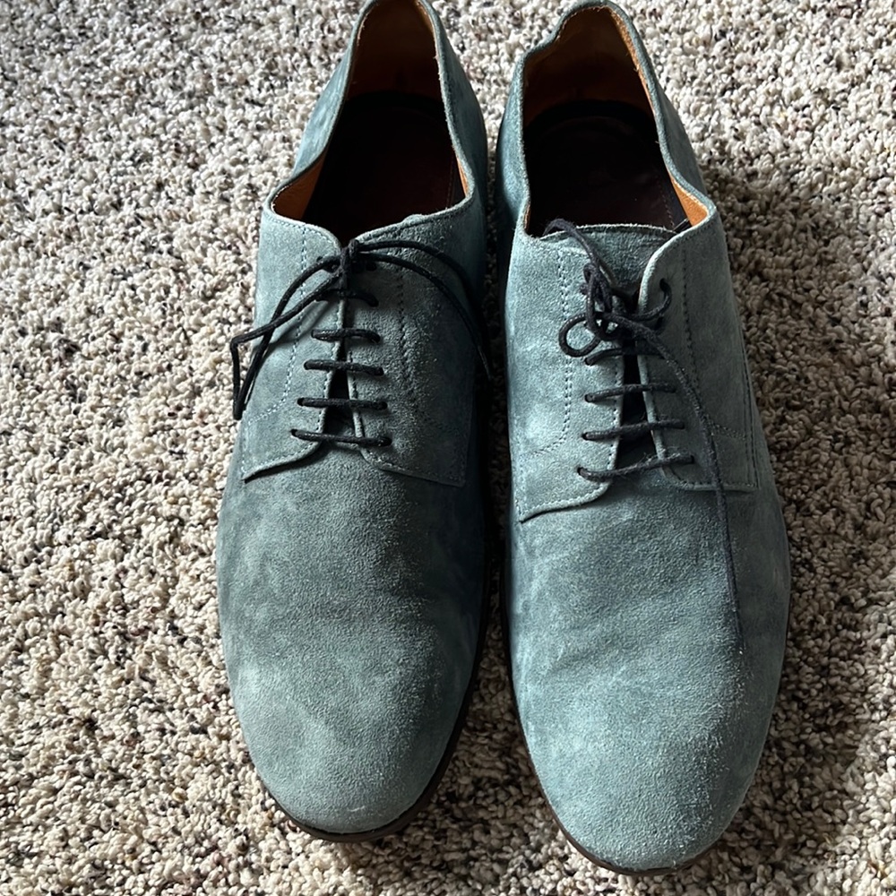 Paul Smith Green/blue Suede Lace-Up Loafers men’s Size 8.5. Made in Italy